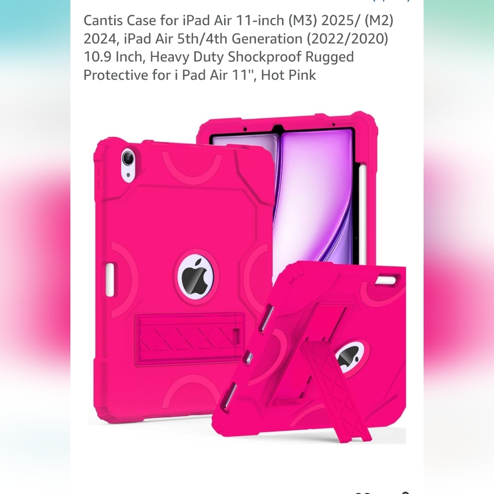 Hot Pink Rugged Case for iPad Air 11"
